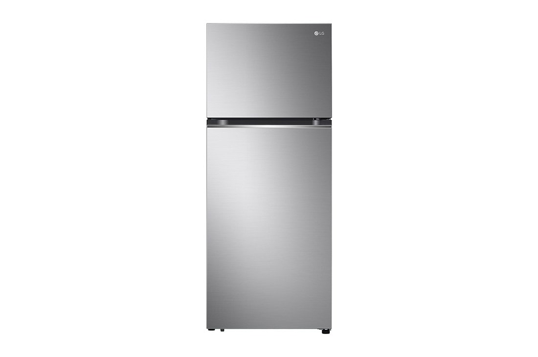 LG Top Mount Fridge, 395L, Platinum Silver, front view, GN-B522PLGB