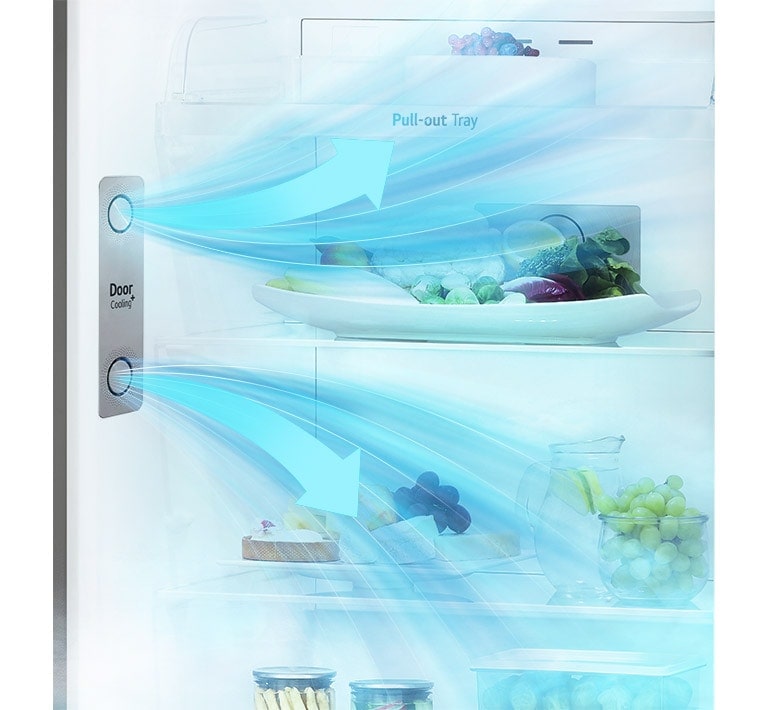 door cooling function on the side can preserve the things stored freshly