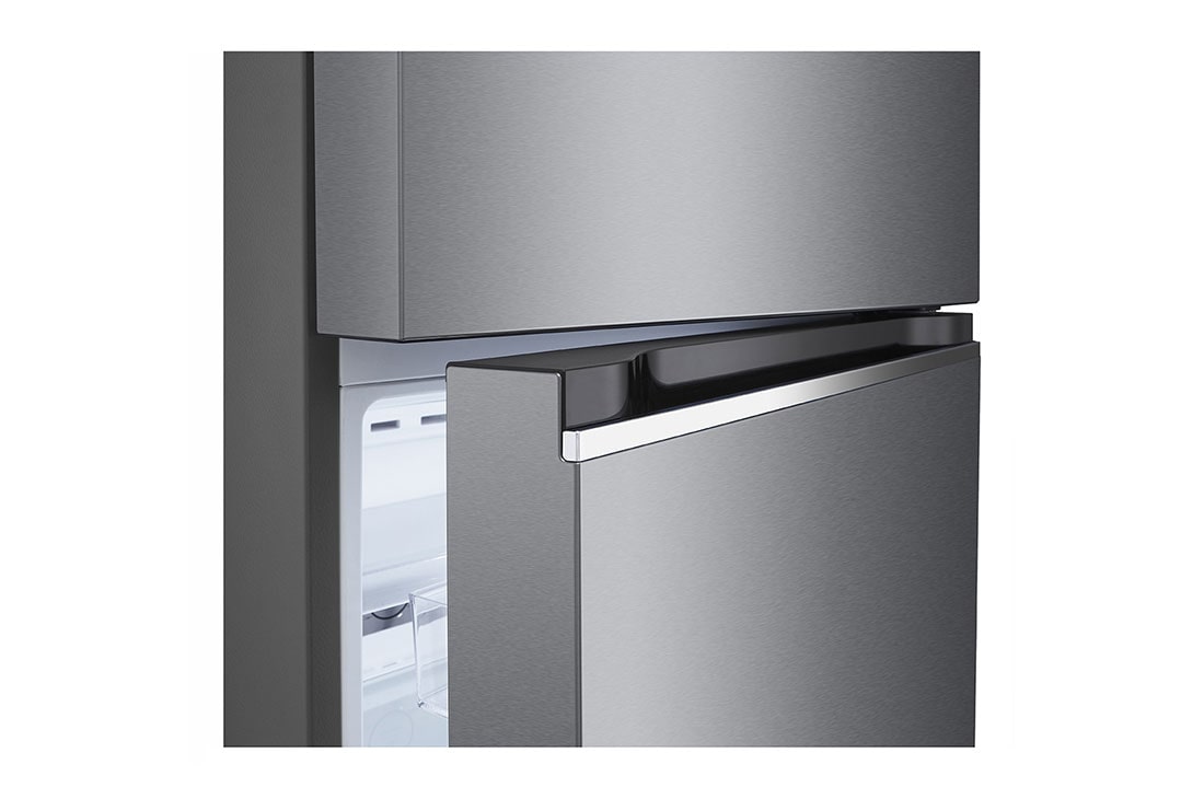 LG Top Freezer, Smart Inverter, 395L, detail view of bottom fridge handle, GN-B502PQGB, thumbnail 9