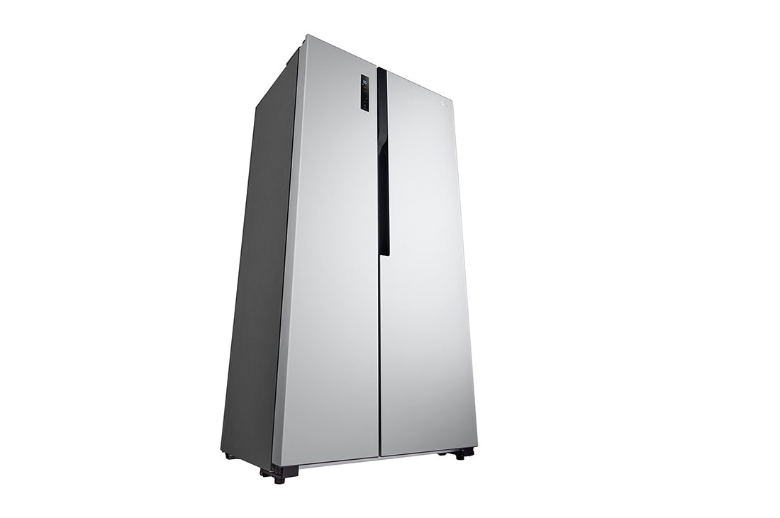 LG New Side by Side Refrigerator, Total No Frost, Multi AirFlow, Touch LED Display, Smart Inverter Compressor Tempered Glass, Left Perspective, GRFB587PQAM, thumbnail 17