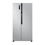 LG New Side by Side Refrigerator, Total No Frost, Multi AirFlow, Touch LED Display, Smart Inverter Compressor Tempered Glass, Front, GRFB587PQAM, thumbnail 1