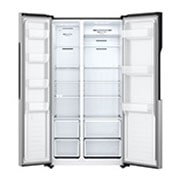 LG New Side by Side Refrigerator, Total No Frost, Multi AirFlow, Touch LED Display, Smart Inverter Compressor Tempered Glass, Front Right Open_Food, GRFB587PQAM, thumbnail 6