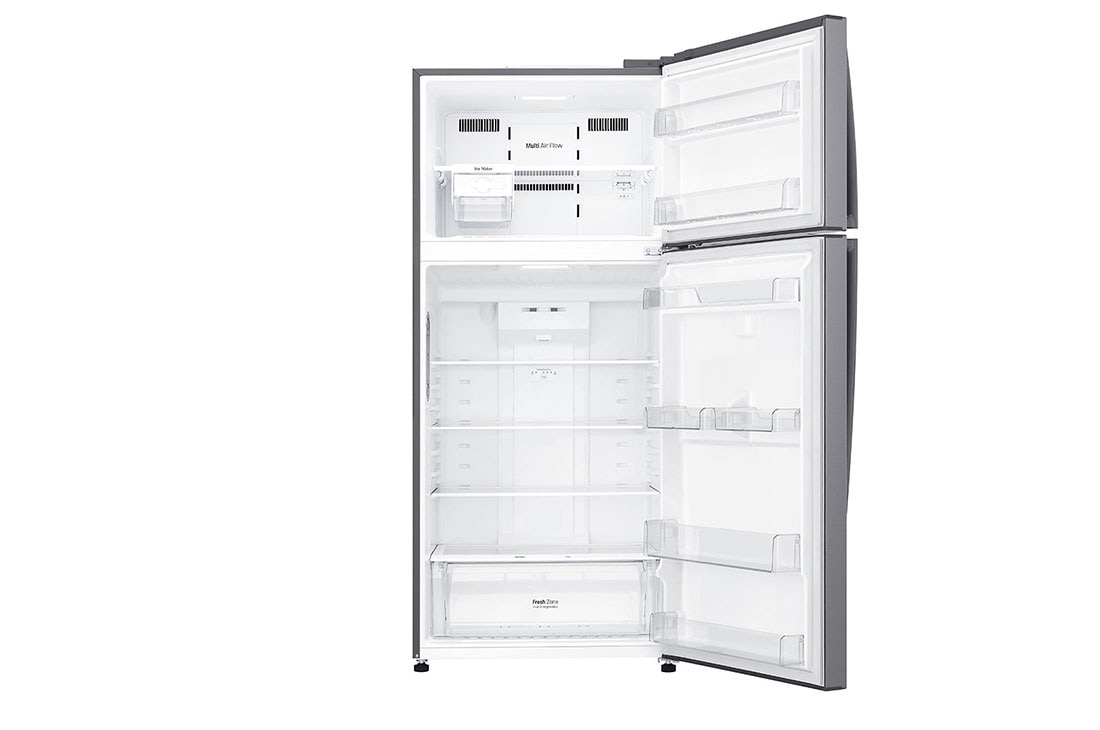 LG Top Mount Fridge, 509 Litre, Silver color, front open view, GN-C782HLCL, thumbnail 11