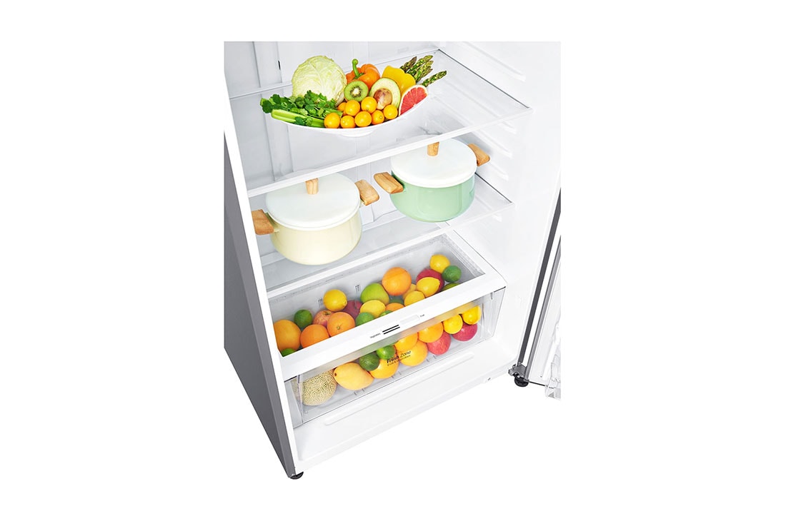 LG Top Mount Fridge, 509 Litre, Silver color, shelves view, GN-C782HLCL, thumbnail 5