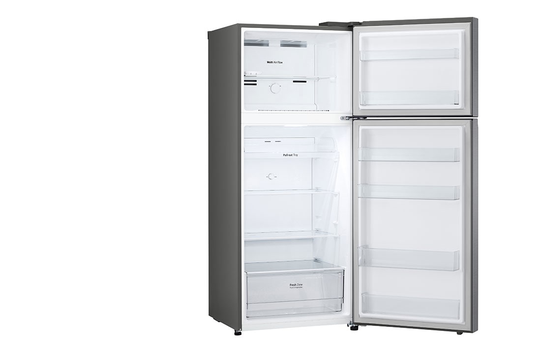 LG  LG Top Fridge, 375L, Silver, left side open view, GN-B472PQMB, thumbnail 11