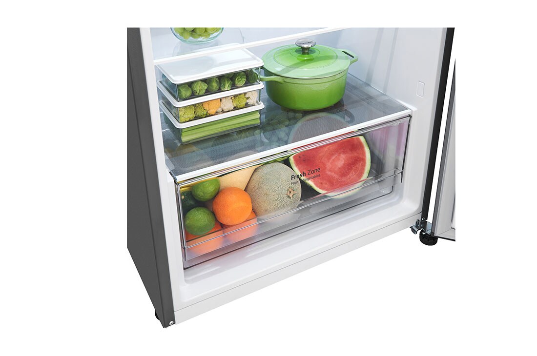 LG  LG Top Mount Fridge, 375L, Silver, drawer with fruit stored, GN-B482PQMB, thumbnail 7