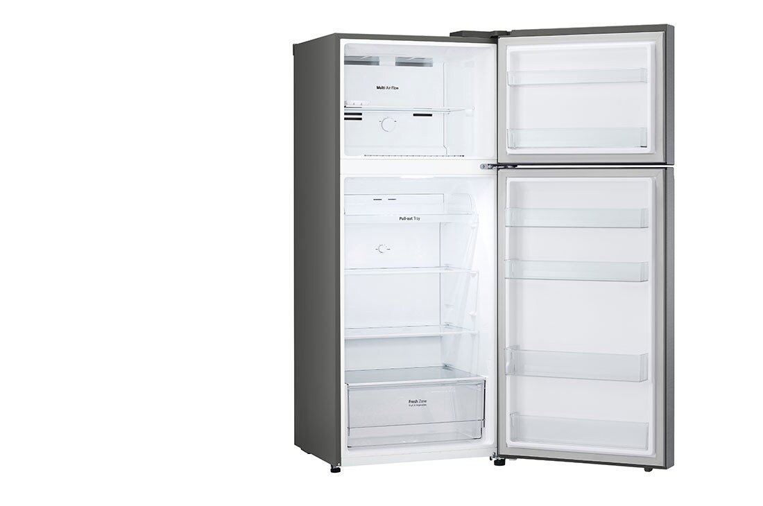 LG  LG Top Mount Fridge, 375L, Silver, left side open view, GN-B482PQMB, thumbnail 11