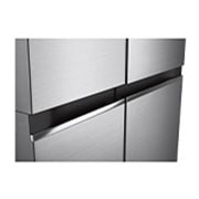 LG Double Door Refrigerator, 647L, Platinum Silver, handle view, GR-B267SLWL, thumbnail 3