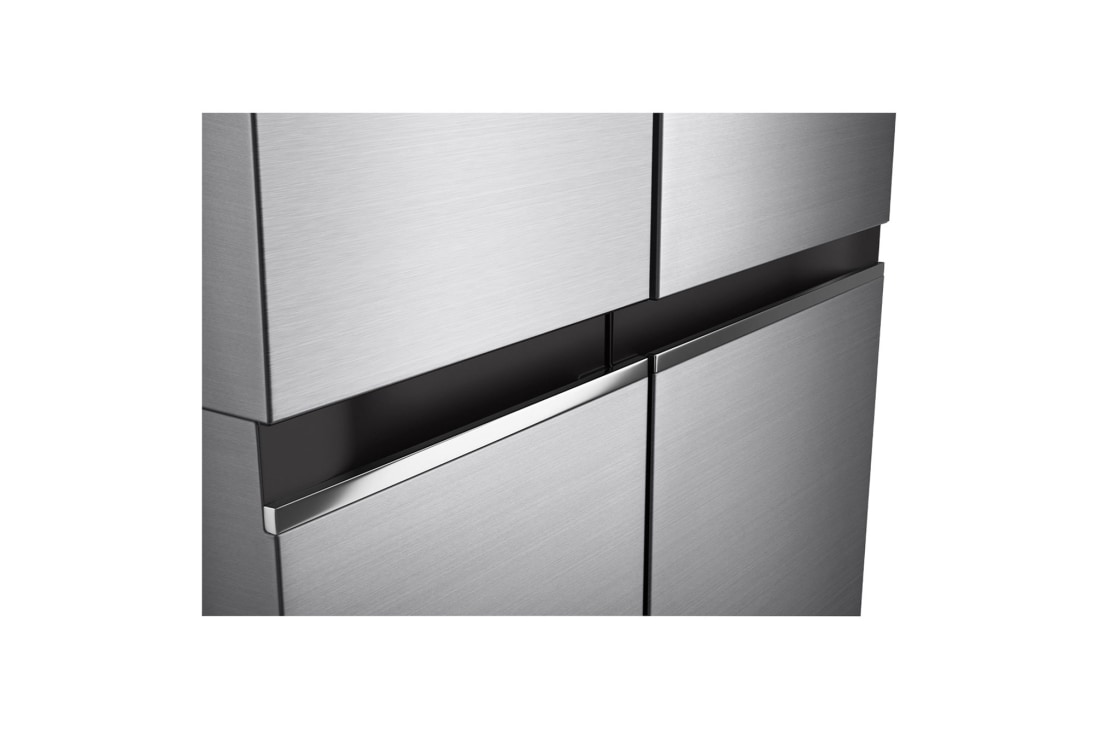 LG Double Door Refrigerator, 647L, Platinum Silver, handle view, GR-B267SLWL, thumbnail 3