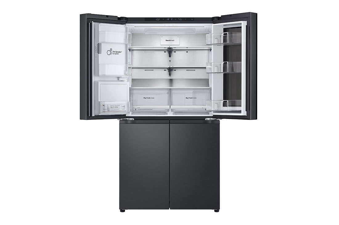 LG Black Glass InstaView, French Door Fridge, Essence Black Steel, Front Top Open, GR-X34FFCAB, thumbnail 9