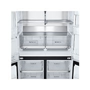 LG Black Glass InstaView, French Door Fridge, Essence Black Steel, Drawer Close Up View, GR-X34FFCAB, thumbnail 7