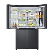 LG Black Glass InstaView, French Door Fridge, Essence Black Steel, Front Top Open Food View, GR-X34FFCAB, thumbnail 8