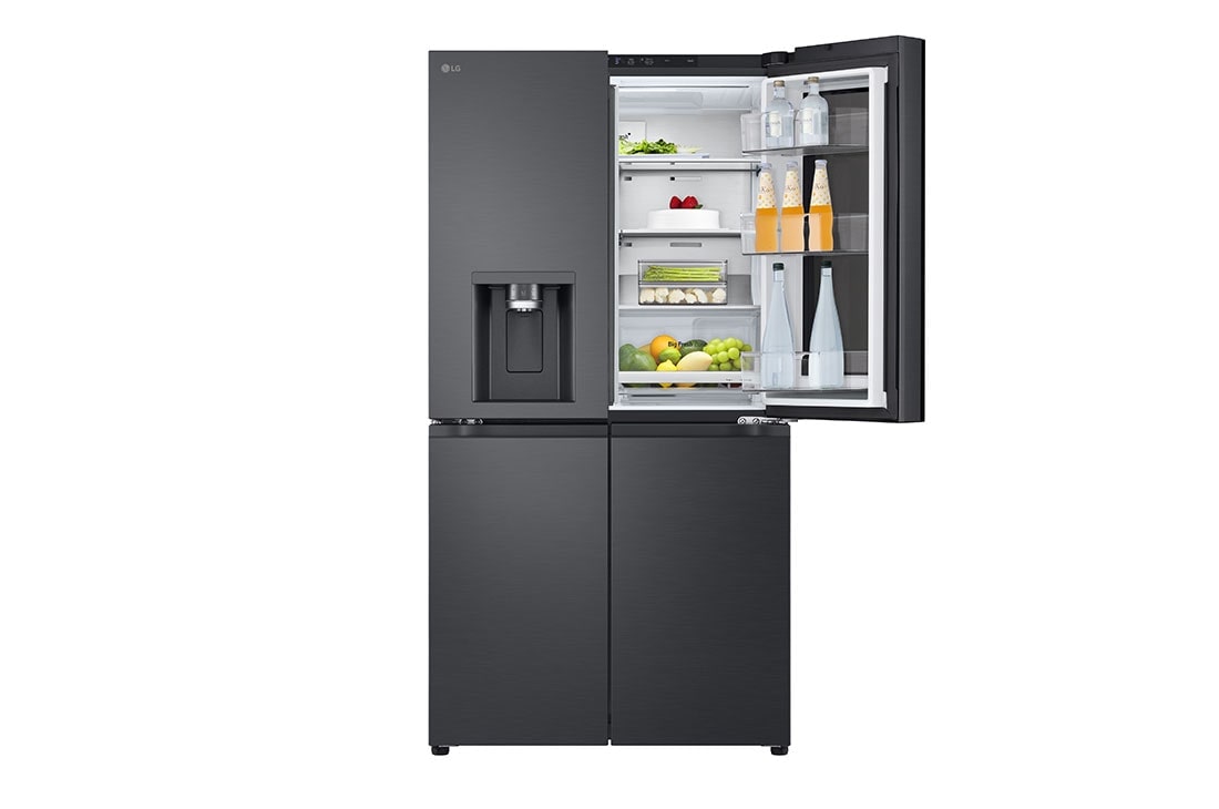 LG Black Glass InstaView Door-in-Door™, Essence Black Steel, Front Top Open, GR-X39FFCRB, thumbnail 9
