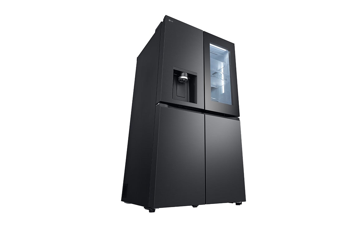 LG Black Glass InstaView Door-in-Door™, Essence Black Steel, side view, GR-X39FFCRB, thumbnail 14
