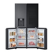 LG Black Glass InstaView Door-in-Door™, Essence Black Steel, Front Bottom Open, GR-X39FFCRB, thumbnail 11