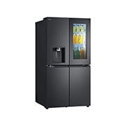 LG Black Glass InstaView Door-in-Door™, Essence Black Steel, -15 degree side view, GR-X39FFCRB, thumbnail 12