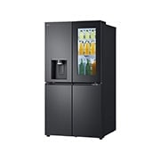 LG Black Glass InstaView Door-in-Door™, Essence Black Steel, +15 degree side view, GR-X39FFCRB, thumbnail 13