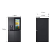 LG Black Glass InstaView Door-in-Door™, Essence Black Steel, Dimension image, GR-X39FFCRB, thumbnail 2