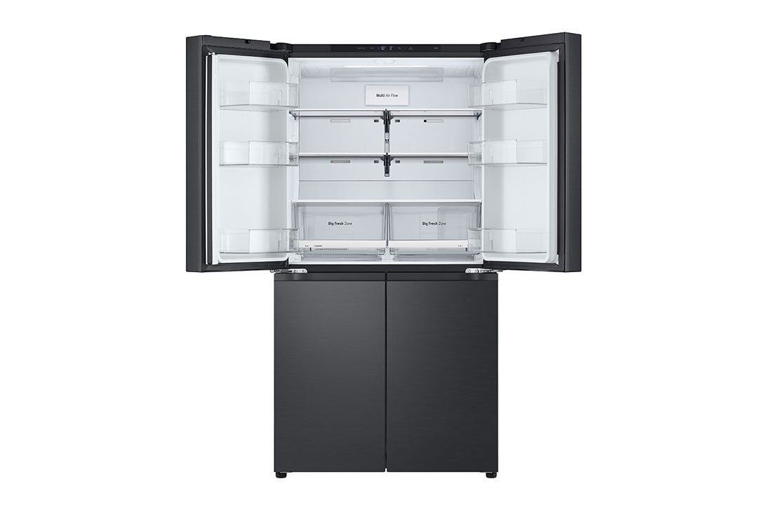 LG 665L LG French Door Refrigerator, Essence Black Steel, Inverter Linear™ Compressor, LG ThinQ™, Front Bottom Open with food, GR-B34FFCDB, thumbnail 9