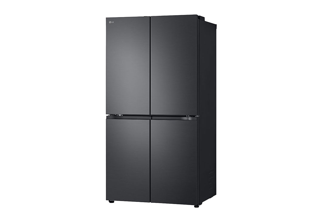 LG 665L LG French Door Refrigerator, Essence Black Steel, Inverter Linear™ Compressor, LG ThinQ™, Left Perspective view, GR-B34FFCDB, thumbnail 15