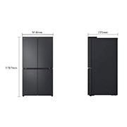 LG 665L LG French Door Refrigerator, Essence Black Steel, Inverter Linear™ Compressor, LG ThinQ™, 'Dimension, GR-B34FFCDB, thumbnail 2