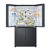 LG 665L LG French Door Refrigerator, Essence Black Steel, Inverter Linear™ Compressor, LG ThinQ™, Front Top Open view, GR-B34FFCDB, thumbnail 8