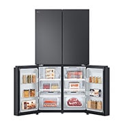 LG 665L LG French Door Refrigerator, Essence Black Steel, Inverter Linear™ Compressor, LG ThinQ™, Fornt bottom open view, GR-B34FFCDB, thumbnail 10
