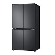 LG 665L LG French Door Refrigerator, Essence Black Steel, Inverter Linear™ Compressor, LG ThinQ™, Left Perspective view, GR-B34FFCDB, thumbnail 15
