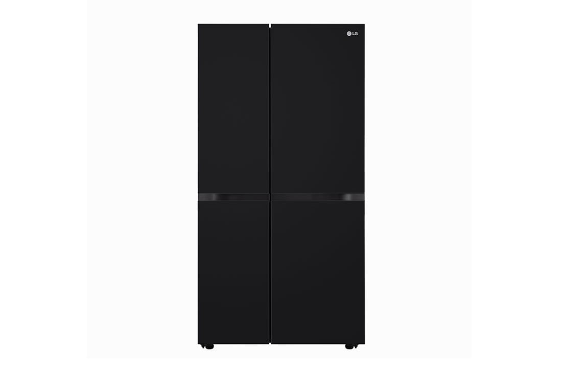 LG Side by Side Refrigerator, Smart Inverter Compressor, Black, DoorCooling+™, LG GL-B257DBM3  Front View, GR-B267DBM3