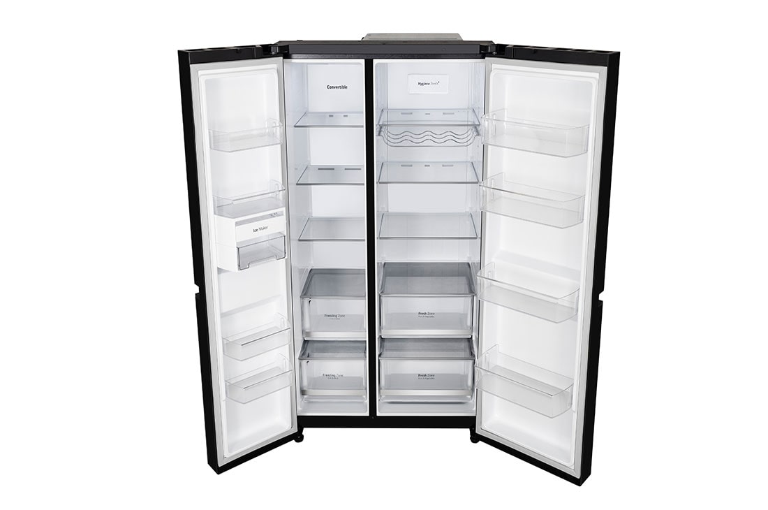 LG Side by Side Refrigerator, Smart Inverter Compressor, Black, DoorCooling+™, GL-B257DBM3-Top-Prospctive-View, GR-B267DBM3, thumbnail 11