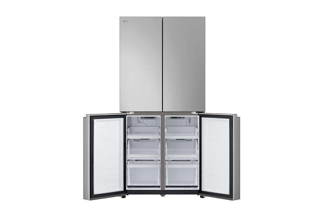 LG French Door Fridge, Prime Silver, front bottom door open, GR-B29FFLZB, thumbnail 6