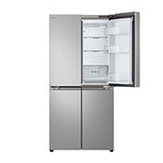 LG French Door Fridge, Prime Silver, front top door open, GR-B29FFLZB, thumbnail 4