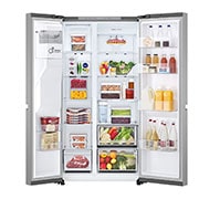 LG LinearCooling™, Side by Side Refrigerator, Front Open Food, GR-L267KLKW, thumbnail 2