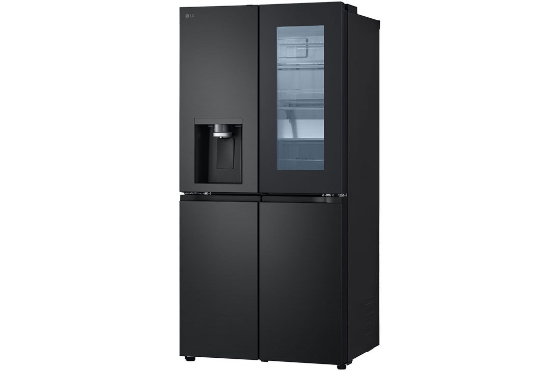 LG Black Glass InstaView, French Door Fridge, Essence Matte Black, 2024, Right Side, GR-X29FFQAB, thumbnail 11