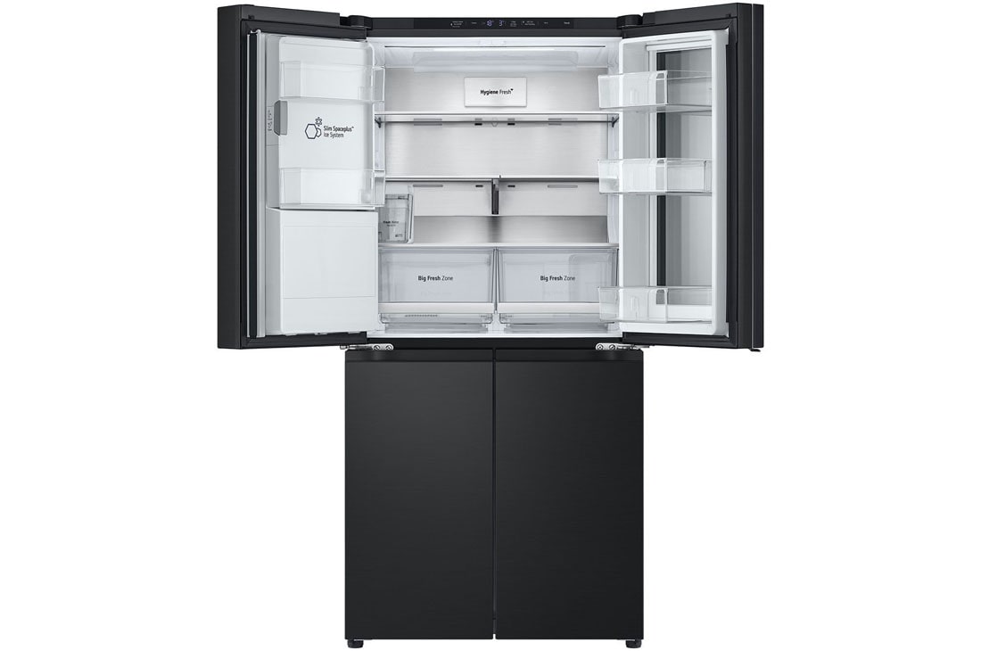 LG Black Glass InstaView, French Door Fridge, Essence Matte Black, 2024, Front Top Open, GR-X29FFQAB, thumbnail 12