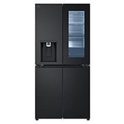 LG Black Glass InstaView, French Door Fridge, Essence Matte Black, 2024, Front view, GR-X29FFQAB, thumbnail 1