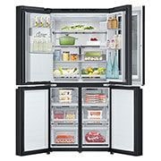 LG Black Glass InstaView, French Door Fridge, Essence Matte Black, 2024, Front open (foods full, open door), GR-X29FFQAB, thumbnail 2