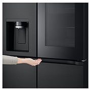 LG Black Glass InstaView, French Door Fridge, Essence Matte Black, 2024, Hidden Button, GR-X29FFQAB, thumbnail 7