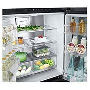 LG Black Glass InstaView, French Door Fridge, Essence Matte Black, 2024, FoldingShelf, GR-X29FFQAB, thumbnail 9