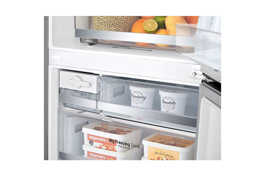 LG New Bottom Mount Refrigerator, Inverter Compressor, Multi AirFlow, Smart Diagnosis™, Platinum Silver, Drawer Detail view, GR-F589BLCM, thumbnail 6