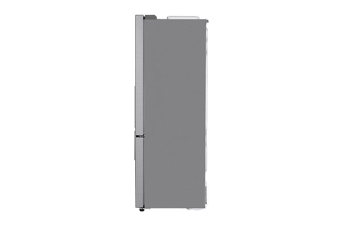 LG New Bottom Mount Refrigerator, Inverter Compressor, Multi AirFlow, Smart Diagnosis™, Platinum Silver, Side view, GR-F589BLCM, thumbnail 14