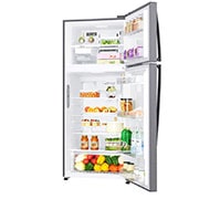 LG Top Mount Refrigerator, Smart Inverter Compressor, Dark Graphite Color, DoorCooling⁺™, Multi AirFlow, Front open with food, LTC752HQCM, thumbnail 8