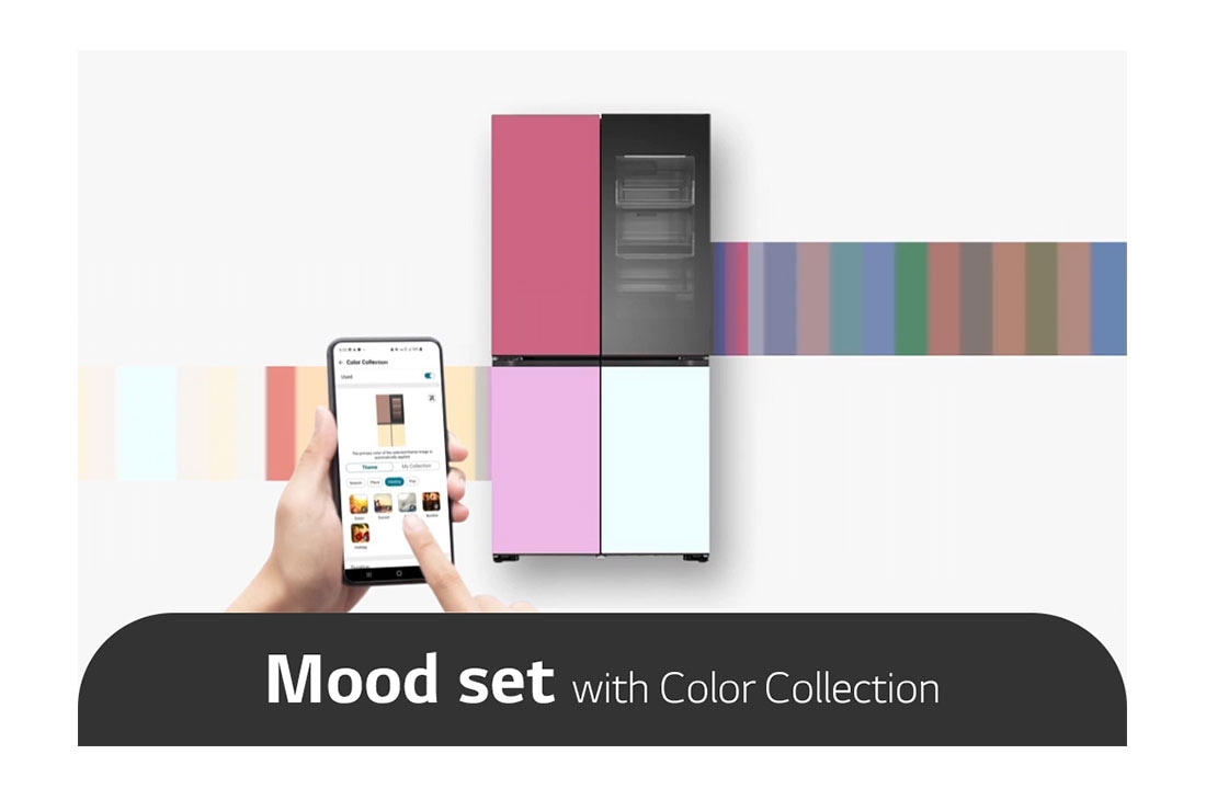 LG French Door Fridge MoodUP®, LED Doors, InstaView™, Smart control with LG ThinQ®, Color_Collection, GR-A34FDMKJ, thumbnail 10