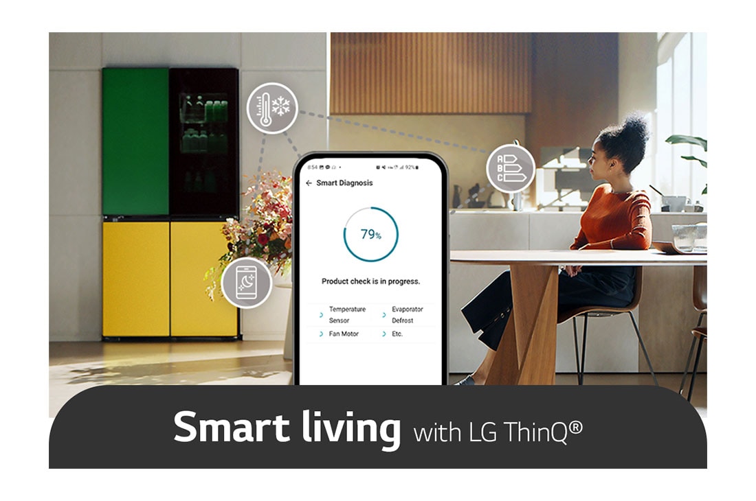 LG French Door Fridge MoodUP®, LED Doors, InstaView™, Smart control with LG ThinQ®, ThinQ, GR-A34FDMKJ, thumbnail 11