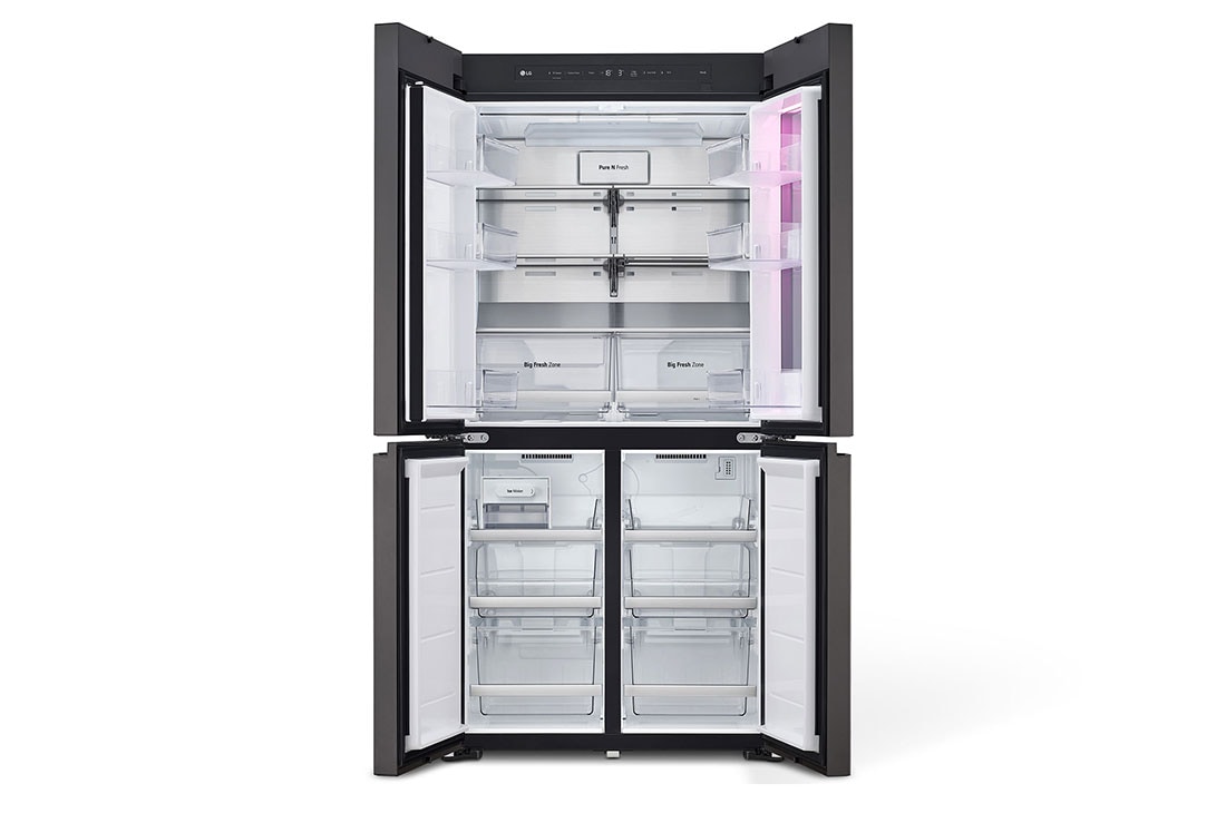 LG French Door Fridge MoodUP®, LED Doors, InstaView™, Smart control with LG ThinQ®, front open, GR-A34FDMKJ, thumbnail 2