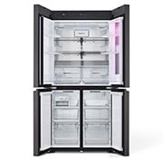 LG French Door Fridge MoodUP®, LED Doors, InstaView™, Smart control with LG ThinQ®, front open, GR-A34FDMKJ, thumbnail 2
