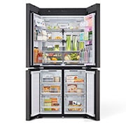 LG French Door Fridge MoodUP®, LED Doors, InstaView™, Smart control with LG ThinQ®, FrontOpen_FoldingShelf_Food, GR-A34FDMKJ, thumbnail 3
