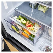 LG French Door Fridge MoodUP®, LED Doors, InstaView™, Smart control with LG ThinQ®, BigFreshZone+FreshTray2, GR-A34FDMKJ, thumbnail 4