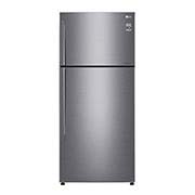 LG Top Mount Fridge, LINEARCooling™, DoorCooling⁺™, Smart Inverter Compressor, Silver, front view, LTC752HFCM, thumbnail 1
