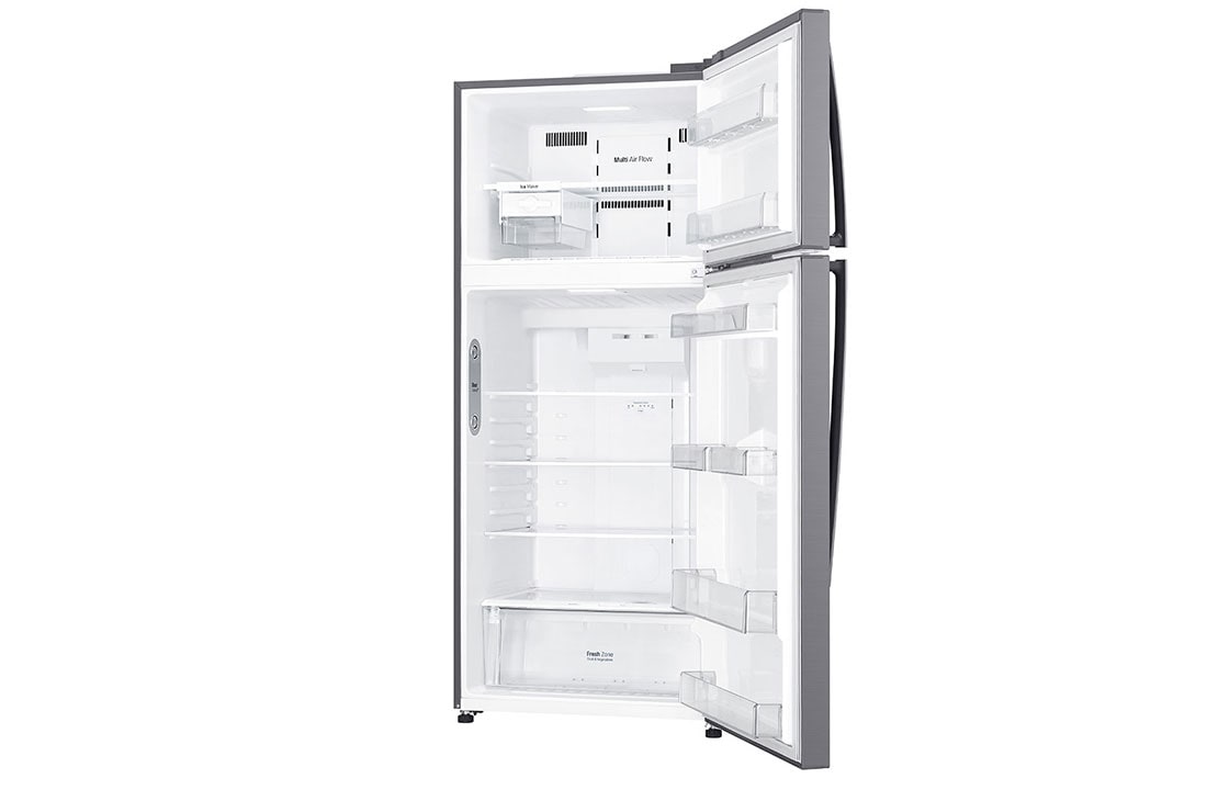 LG Top Mount Fridge, LINEARCooling™, DoorCooling⁺™, Smart Inverter Compressor, Silver, front open view, LTC752HFCM, thumbnail 10